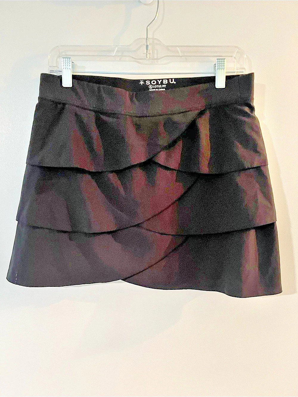 Soybu Black Layered Mini Skirt Like New